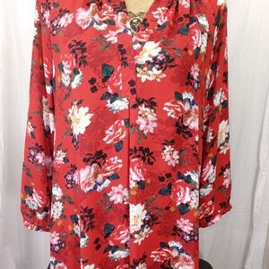 Violet & Claire Red Floral Blouse